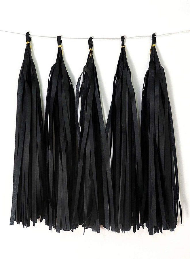 Binpeng Tissue Paper Tassel DIY Hanging Paper Decorations Party Garland for Party, Wedding, Festival, Baby Shower - 20PCS (Black Tassel 35CM) - Image 1